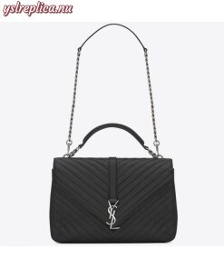 Replica YSL Fake Saint Laurent Large Black College Shoulder Bag