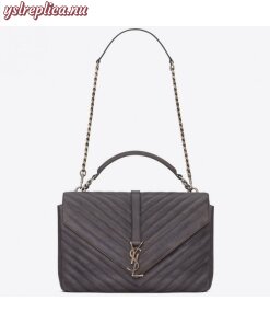 Replica YSL Fake Saint Laurent Large Grey College Shoulder Bag