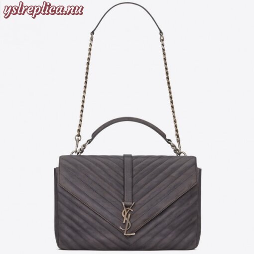 Replica YSL Fake Saint Laurent Large Grey College Shoulder Bag