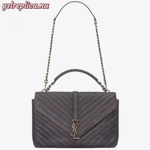 Replica YSL Fake Saint Laurent Large Grey College Shoulder Bag