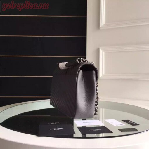 Replica YSL Fake Saint Laurent Large Grey College Shoulder Bag 2