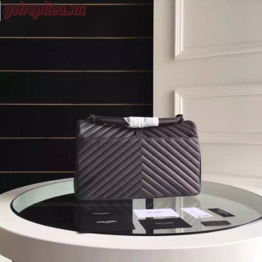 Replica YSL Fake Saint Laurent Large Grey College Shoulder Bag 4