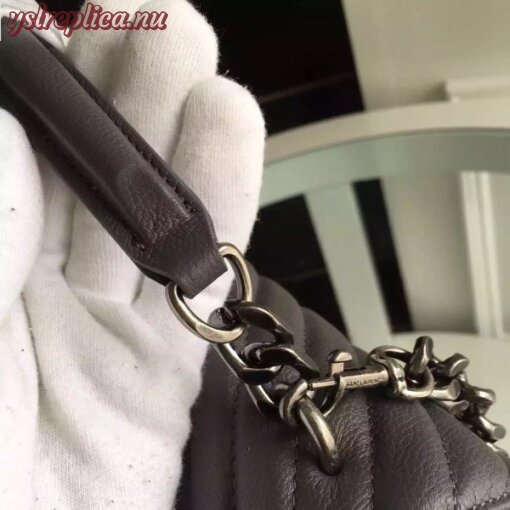 Replica YSL Fake Saint Laurent Large Grey College Shoulder Bag 5