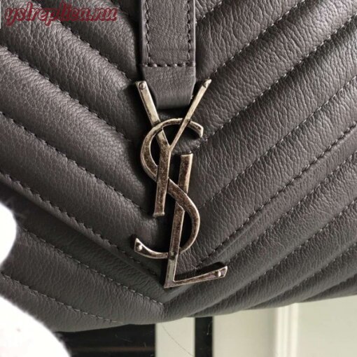 Replica YSL Fake Saint Laurent Large Grey College Shoulder Bag 6