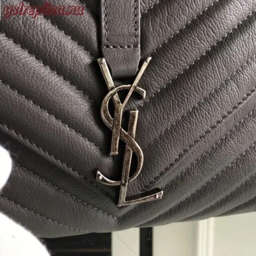 Replica YSL Fake Saint Laurent Large Grey College Shoulder Bag 6