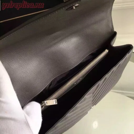 Replica YSL Fake Saint Laurent Large Grey College Shoulder Bag 7