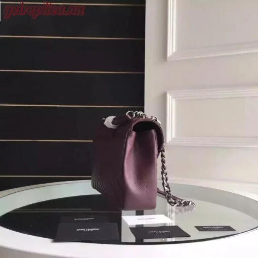 Replica YSL Fake Saint Laurent Large Bordeaux College Shoulder Bag