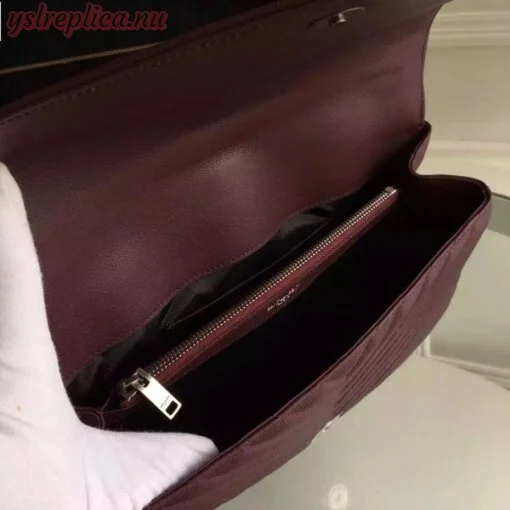 Replica YSL Fake Saint Laurent Large Bordeaux College Shoulder Bag 6