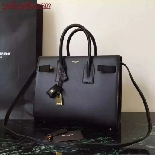 Replica YSL Fake Saint Laurent Small Sac De Jour Bag In Black Leather