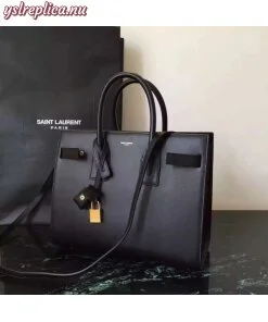 Replica YSL Fake Saint Laurent Small Sac De Jour Bag In Black Leather 2