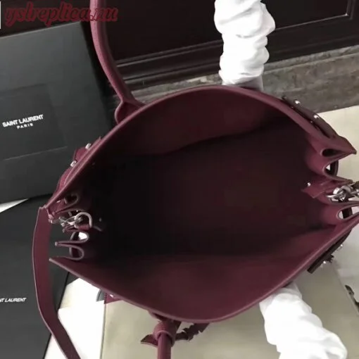 Replica YSL Fake Saint Laurent Small Sac de Jour Souple Bag In Ruby Grained Leather 4