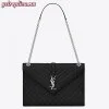 Replica YSL Fake Saint Laurent Envelope Large Bag In Noir Grained Leather