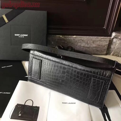 Replica YSL Fake Saint Laurent Small Sac de Jour Souple Bag In Black Crocodile Leather 4