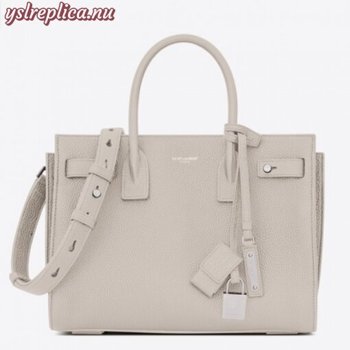 Replica YSL Fake Saint Laurent Baby Sac de Jour Souple Bag In White Grained Leather