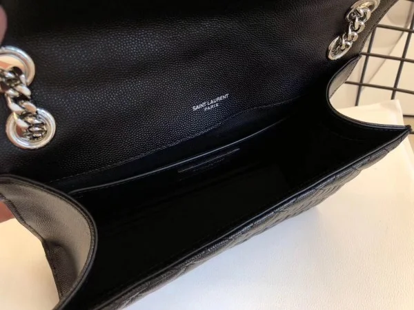 Replica YSL Fake Saint Laurent Medium Envelope Bag In Noir Grained Leather 3
