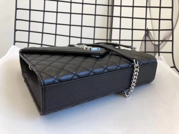 Replica YSL Fake Saint Laurent Medium Envelope Bag In Noir Grained Leather 6