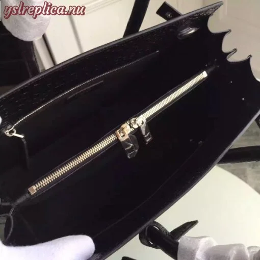 Replica YSL Fake Saint Laurent Small Sac De Jour Bag In Black Crocodile Leather 8