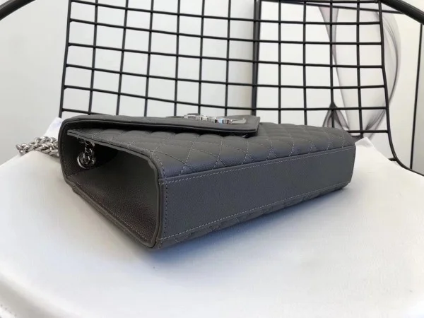 Replica YSL Fake Saint Laurent Medium Envelope Bag In Grey Grained Leather 8