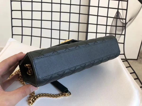Replica YSL Fake Saint Laurent Medium Envelope Bag In Dark Green Grained Leather 7