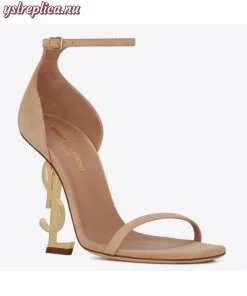 Replica YSL Fake Saint Laurent Opyum 110 Sandals In Beige Suede