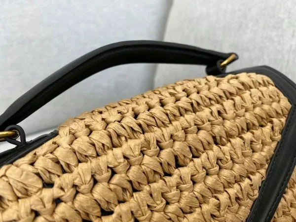 Replica YSL Fake Saint Laurent Cassandra Mini Top Handle Bag In Raffia 3