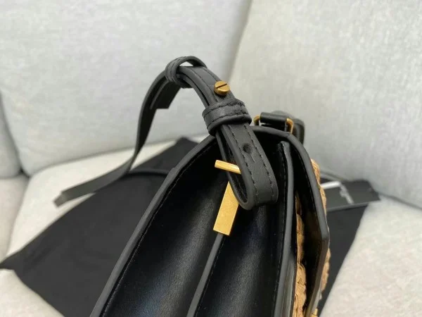 Replica YSL Fake Saint Laurent Cassandra Mini Top Handle Bag In Raffia 4