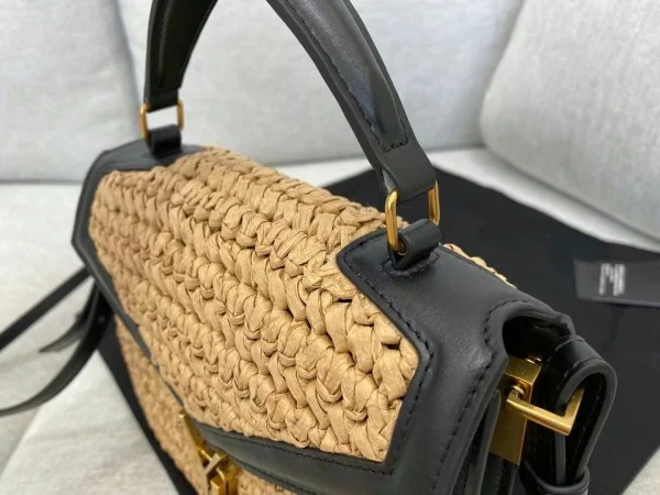 Replica YSL Fake Saint Laurent Cassandra Mini Top Handle Bag In Raffia 6
