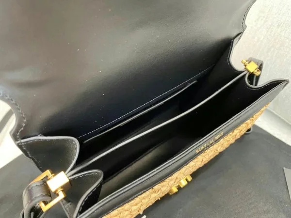 Replica YSL Fake Saint Laurent Cassandra Mini Top Handle Bag In Raffia 8