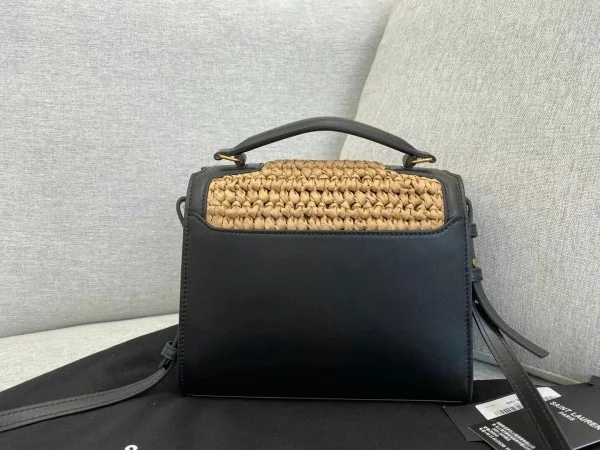 Replica YSL Fake Saint Laurent Cassandra Mini Top Handle Bag In Raffia 12