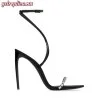 Replica YSL Saint Laurent Ava Sandals In Crepe Satin With Rhinestones 4