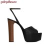 Replica YSL Saint Laurent Platz Platform Sandals in Smooth Leather 5