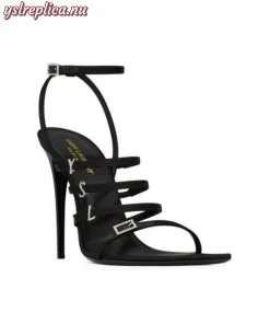 Replica YSL Saint Laurent Jerry Sandals in Crepe Satin and Rhinestones 2