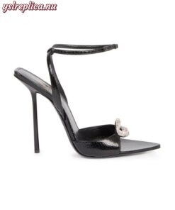 Replica YSL Saint Laurent Snakeskin Leather High-Heel Sandals