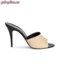 Replica YSL Saint Laurent La Raffia & Leather Stiletto Sandals