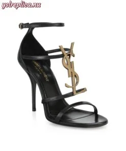 Replica YSL Saint Laurent Cassandra Leather Sandals 2