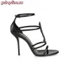 Replica YSL Saint Laurent Nuit Sandals In Crepe Satin 5