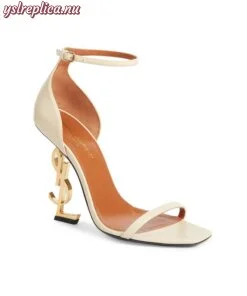 Replica YSL Saint Laurent Opyum Logo-Heel Leather Sandals 2