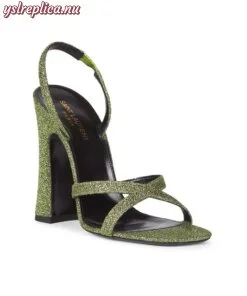 Replica YSL Saint Laurent Nadja Sandals in Lurex 2