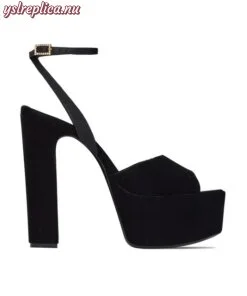 Replica YSL Saint Laurent Jodie Platform Sandals in Velvet