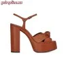 Replica YSL Saint Laurent Bianca Platform Sandals in Smooth Leather