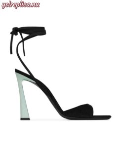 Replica YSL Saint Laurent Paz Sandals in Suede and Metallized Leather