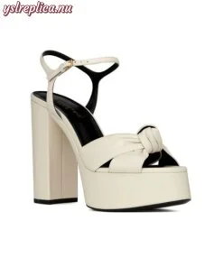 Replica YSL Saint Laurent Bianca Platform Sandals In Smooth Leather 2