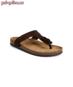 Replica YSL Saint Laurent Fabrice Suede T-Strap Cork Sandals 2