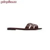 Replica YSL Saint Laurent Cassandra Strappy Leather Raffia T-Strap Sandals 6