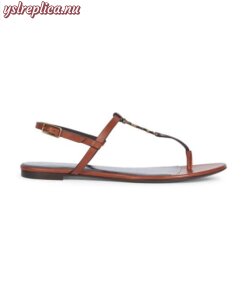 Replica YSL Saint Laurent Cassandra Leather Slingback Thong Sandals