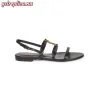 Replica YSL Saint Laurent Cassandra Leather Slingback Sandals