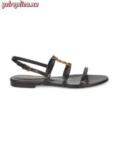 Replica YSL Saint Laurent Cassandra Leather Slingback Sandals