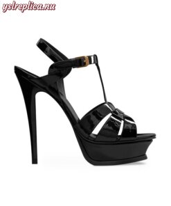 Replica YSL Saint Laurent Tribute Platform Sandals in Patent Leather