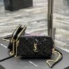 Replica Saint Laurent YSL Becky Double-Zip Pouch in Quilted Lambskin 608941 Black with Silver 14