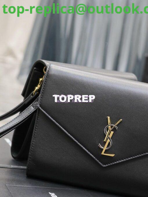 Replica YSL Saint Laurent Cassandre Flap Pouch In Smooth Leather 650858 Black 6